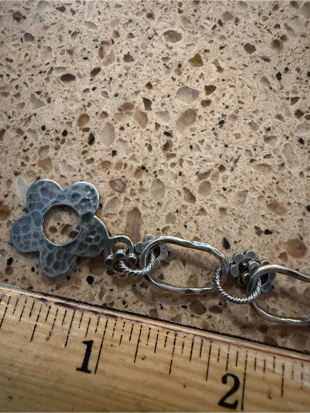 Silpada Silver Flower Charm Link Bracelet